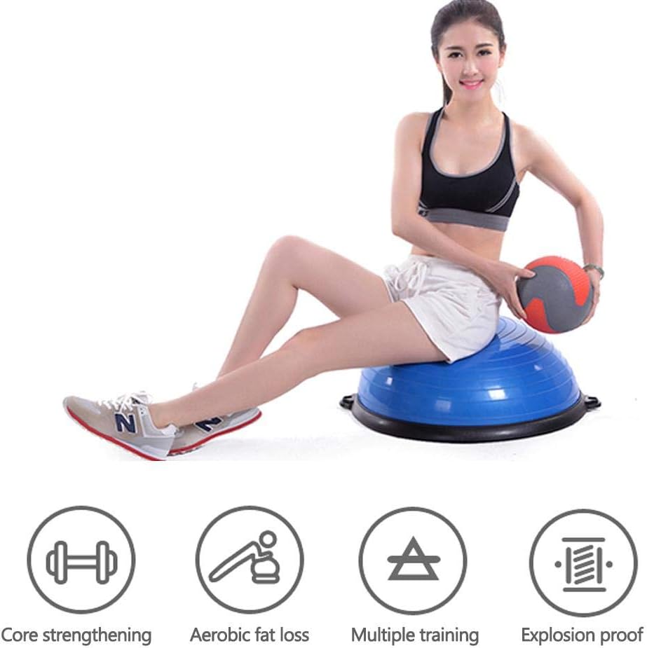 Auveach Balance Ball Trainer 46cm with Resistance Bands and Foot Pump Thickened Yoga Exercise Ball for Pilates Fitness Home Training for Women Teenager Blue - Image 3