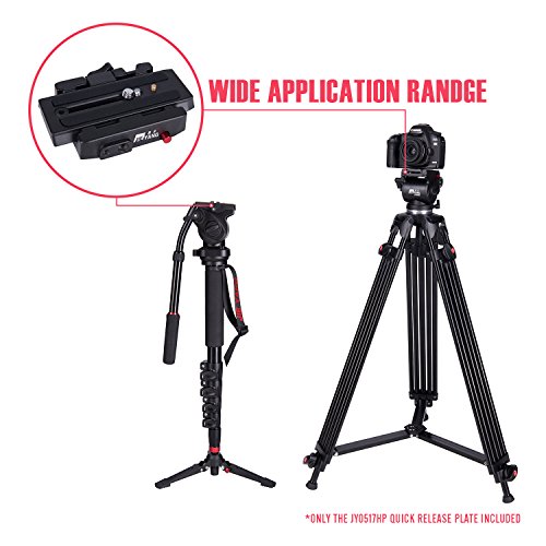 Quick Release Plate Adpaterï¼Œwith 1/4 and 3/8 Inches Screw for DSLR Camera Camcorder Tripod Monopod Manfrotto501HDV 502HDV 503HDV