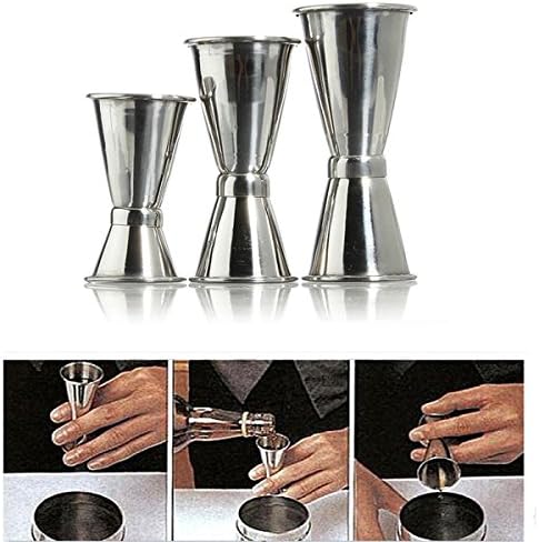 Aliciashouse Stainless Steel Bar Jigger Drink Cocktail Liquor Bartender Measuring Double Shot -S
