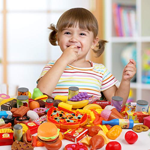 image for WOSTOO Play Food Set, 139 Pieces Play Kitchen Set for Kids, Pretend Fo