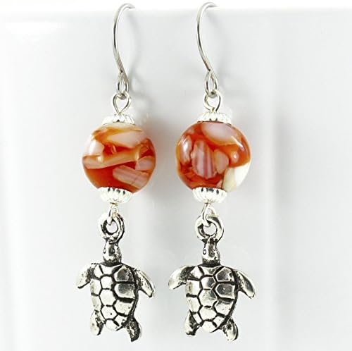 Drop Earrings Sea Turtle Silver Charm Jewelry