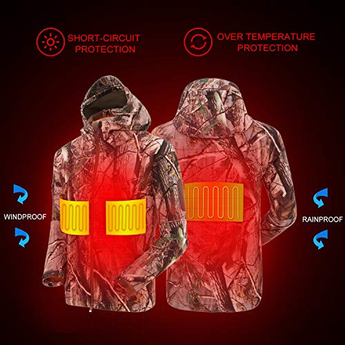 DEWBU Heated Jacket with Battery Pack Winter Outdoor Soft Shell