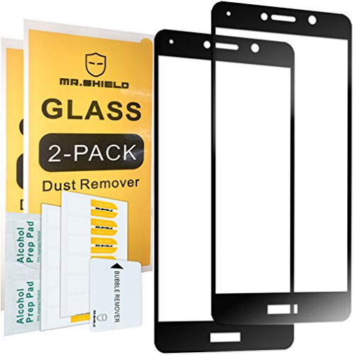 [2-PACK]-Mr Shield For Huawei Mate 9 Lite [Tempered Glass] [Full Cover] [Black] Screen Protector with Lifetime Replacement Warranty