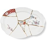 Seletti Kintsugi Tray in Porcelain and 24 Carat Gold
