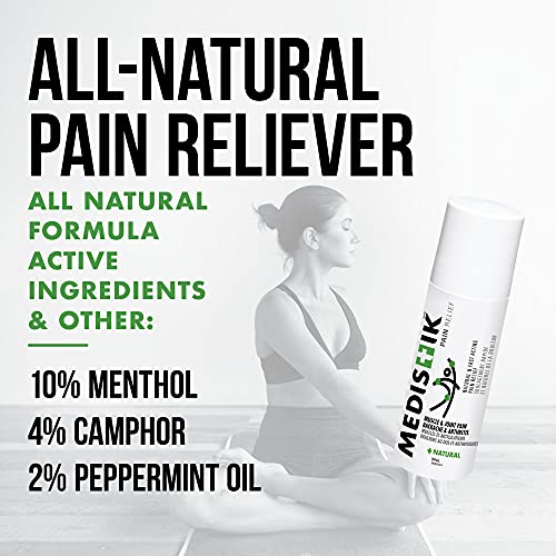 MEDISTIK ICE Roll-On - Natural & Fast Acting Cryotherapy Ice Roll On for Muscle, Joint Pain, Backache & Arthritis Pain Management, Pack of 4