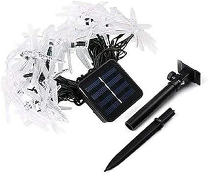 LED-Lichterkette, solarbetrieben, Libelle, Glasfaser, wasserdicht, 20/