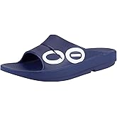 OOFOS Unisex OOahh Sport Slide Sandal, Navy White, 5 Women/3 Men