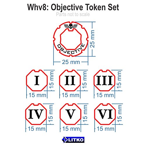 WHv8: Premium 2-tone, Objective Token Set, Numbered 1-6 (6)
