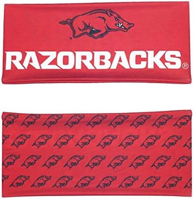 NCAA Arkansas Razorbacks Reversible Team Color Wide Headband, Red/White/Black
