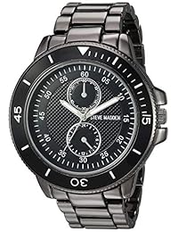 Steve Madden Reloj multifuncional para hombre con conjunto de collar colgante cruzado SMWS034