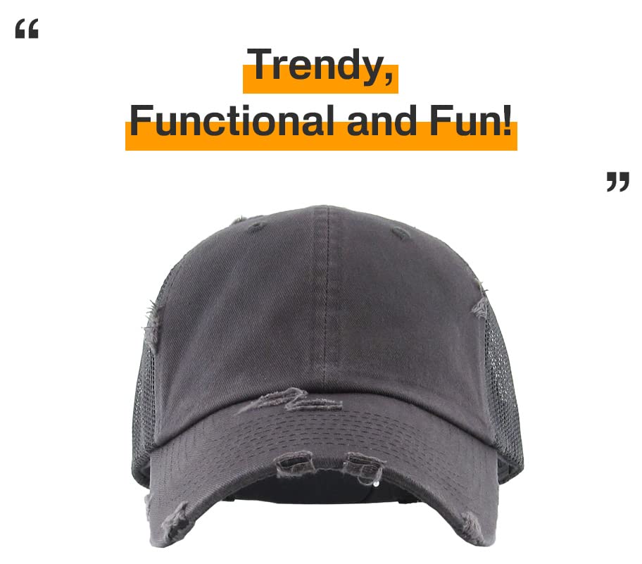 KBETHOS Vintage Washed Distressed Cotton Dad Hat Baseball Cap Adjustable Polo Trucker Unisex Style Headwear