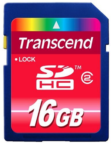 Transcend 16 GB SDHC Class 2 Flash Memory Card TS16GSDHC2 (Red)