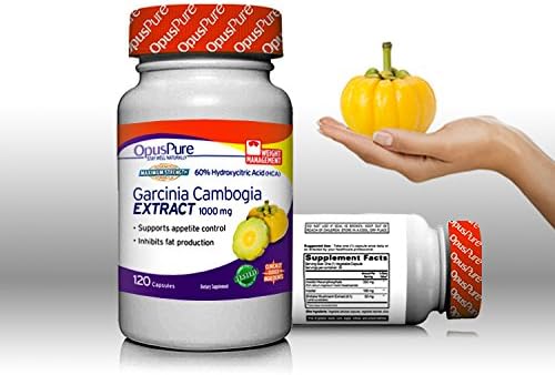 Pure 100% Garcinia Cambogia & Potassium Super Slim Maximum Strength Supplement - 60% HCA Weight Loss Pills for Women and Men - Burn Fat & Boost Metabolism - 1000mg, 120 Capsules