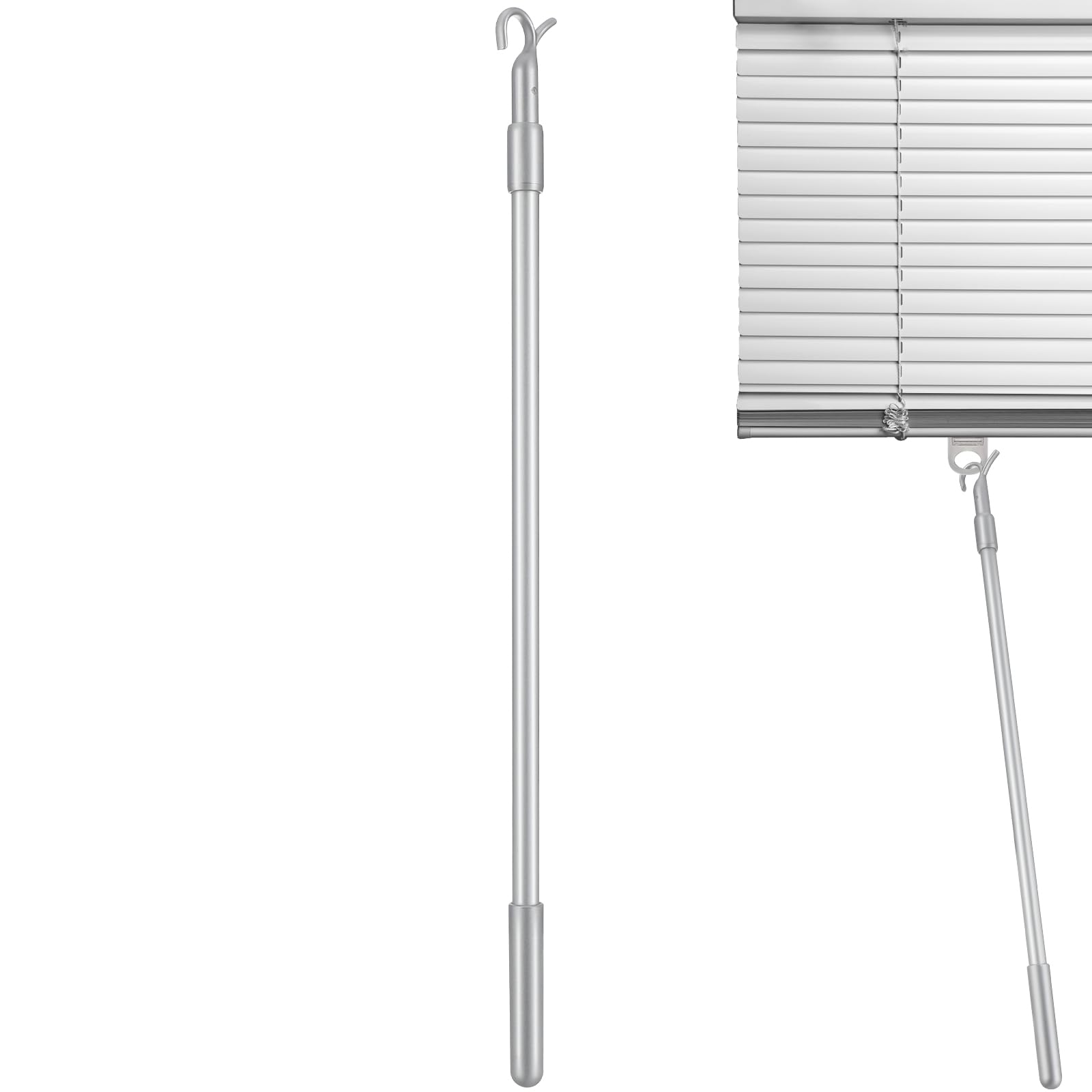Zerodeko Blinds Window Vertical, Curtain Opener with Hook, 60 Cm Telescopic Blinds Tilt Rod Replacement for Venetian Blind Parts Opener Accessories