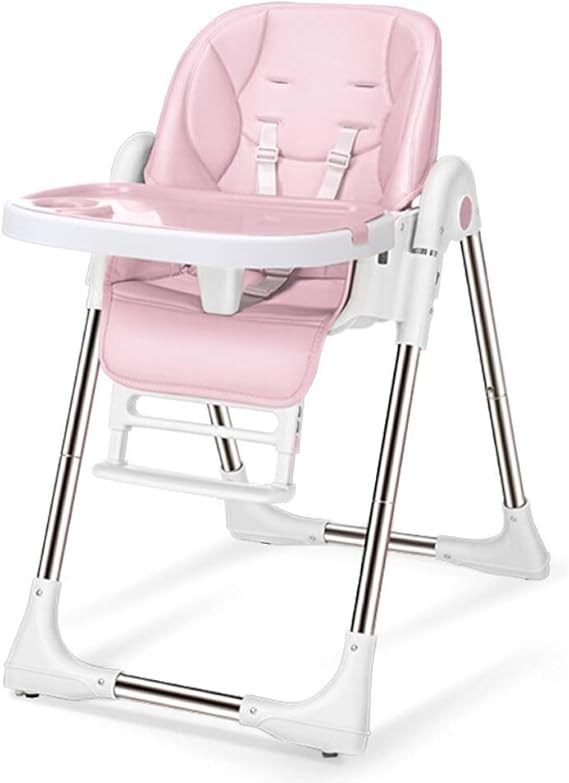 YYJIAJU Baby High Chair，Adjustable, Folding, Baby Highchairs With 5