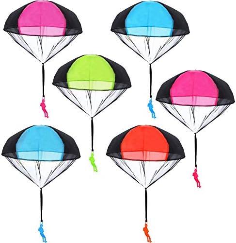 LuLyL 6 Pieces Parachute Toys Tangle Free Throwing Hand Throw Soldiers Toss It Up and Watching Landing Outdoor Toys for Kids