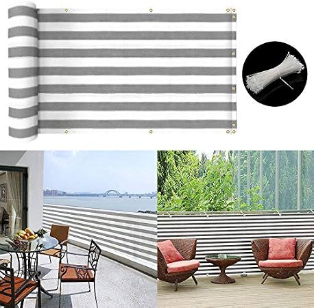 Balcony Privacy Screen Balcony Cover Shield Net Weather Resistant Fence Mesh Uv Protection 3ftx15ft For Outdoor Backyard Grey White Amazon Ca Patio Lawn Garden
