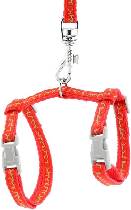 SMALLLEE_LUCKY_STORE Pet Cat Harness Collar Giraffe Small Dog Walking Vest Kitten Harness Lead Adjustable Red