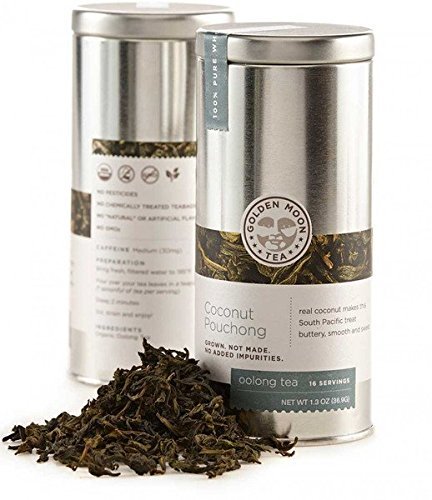 Golden Moon Tea - Coconut Pouchong Tea - Loose Leaf - Non GMO - 1.3oz Tin - 16 Servings
