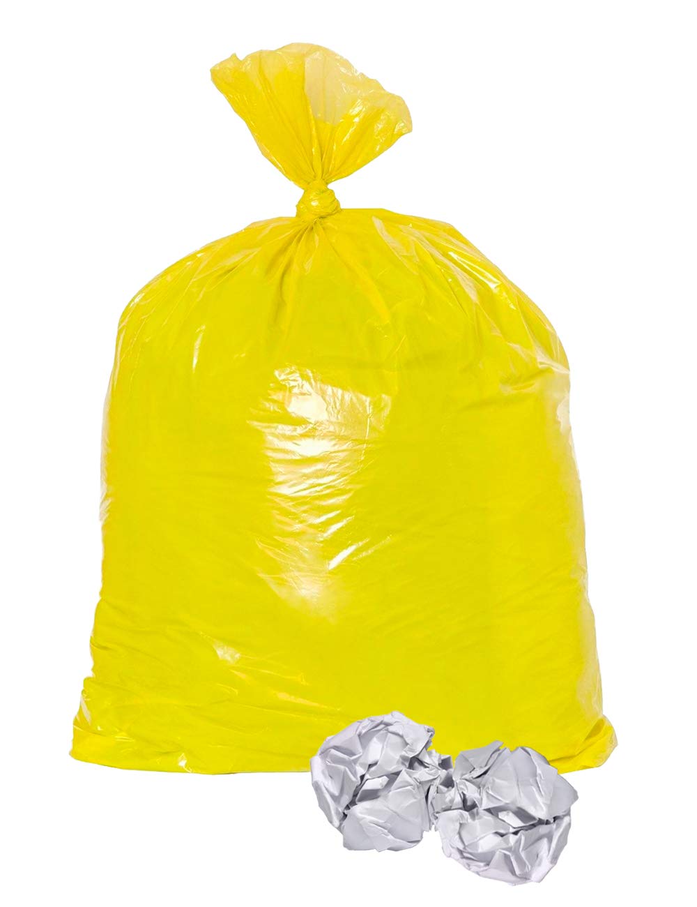 APQ Pack of 25 Yellow Trash Bags 40 x 48 Unprinted Poly Bags for