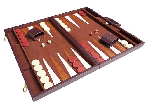 Middleton Games 21" Classic Tournament Backgammon Set - Brown Board