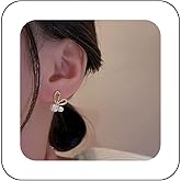 Erimberate Bohemian Bow Tie Pearl Earrings Small Bow Pearl Earrings Metal Butterfly Pearl Stud Earrings Gold Hollow Butterfly Pearl Earrings Jewelry for Women