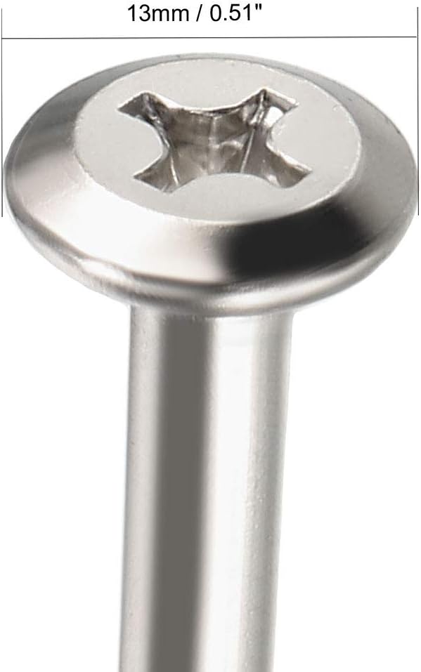 sourcing map M6x120mm Phillips Head Screws Furniture Bolts 58mm Thread Length 5pcs, Silver - Image 5