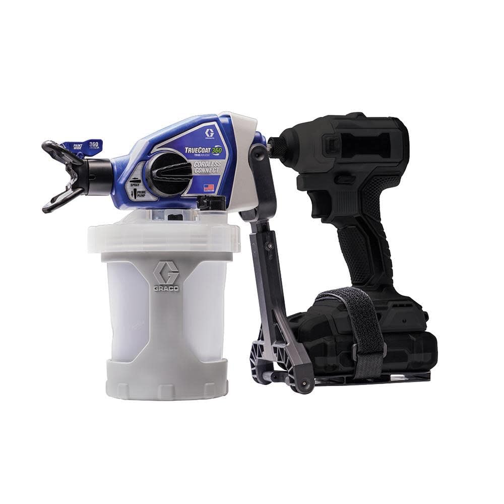 Photo 1 of Graco 26D360 TrueCoat 360 Drill?Powered Paint Sprayer | Sprays Paint & Stain with No Thinning| Use Your Own Drill | Includes FlexLiner Bags, Spray Tips, Funnel & Strainer | Ideal for DIY Projects