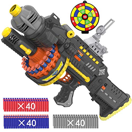 Blaster Toy Guns for Boys and Kids, Spinning Barrel with 120PCS Soft