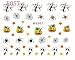 Elevin(TM) New 2016 Halloween Pumpkin Skull Spider Big Sheet Water Transfer 3D Nail Art Sticker Decals Manicure Watermark Tattoos Nail Art Tips (D)