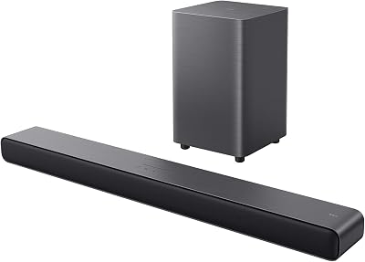 S55HE Soundbar 2.1 Kanal mit kabellosem Subwoofer, 220W Heimkino-Lautsprecher, Dolby Atmos, DTS Virtual:X, Sound Expansion, Bluetooth 5.3, HDMI eARC, USB, Optisch, Wandmontage möglich