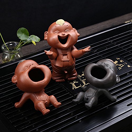 Chinese Tea Pet Lucky Offers Traditional Handmade Purple Clay Teapet on Your Kung Fu Tea Tray Good Luck. 3pcs