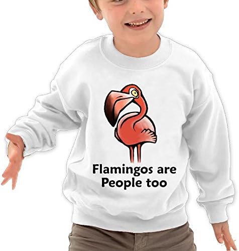 Puppylol Flamingos Are People Too Kids Classic Crew-Neck Pullover Sweatshirt White 3 Toddler