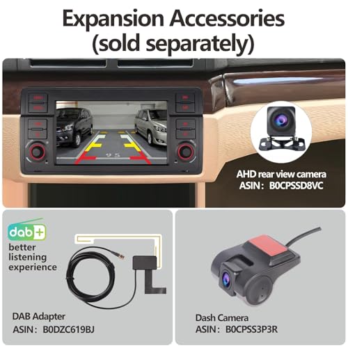 LXKLSZ Car Radio for BMW E46 3 Series 1999-2004 Compatible with Wireless Carplay/Android Auto with Touch Screen IPS/Bluetooth/Mirror Link/FM/AM/USB