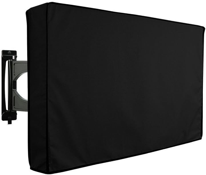 Outdoor TV Cover, Black Weatherproof Universal Protector for LCD, LED, Plasma Television Sets - Compatible with Standard Mounts and Stands. Built In Remote Controller Storage Pocket #29047 (40-42)