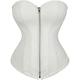 Corsets for Women Faux Leather Corset Top Steampunk Corsets Zipper Bustier Pirate Costume