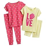 Carter's Baby Girls' 4 Piece Striped Cotton Set (Baby)
