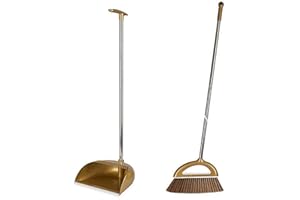 Broom and Dustpan for Home,Upgrade Long Handle Broom with Stand Up Dustpan Combo Set,Broom and Dustpan Set,Long Handle Dust P