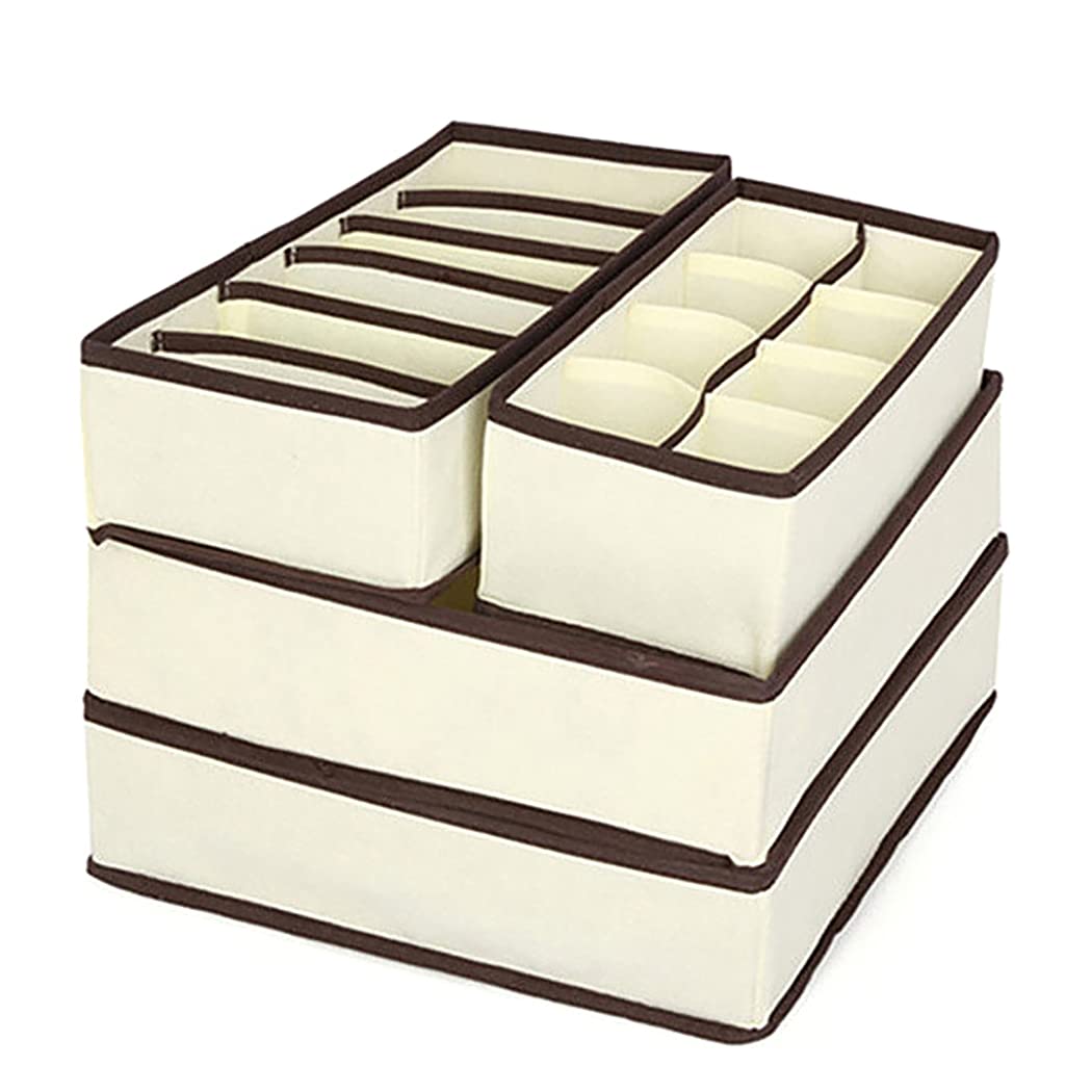 COSYOO Closet Socks Organizer NonWoven 4PCS Portable Simple Breathable