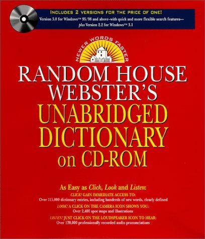 Random House Webster S Unabridged Dictionary Version 3 0 For Windows 95 98 Nt Version 2 2 For Windows 3 1 By Random House Inc 1999 07 27 Amazon Com Books