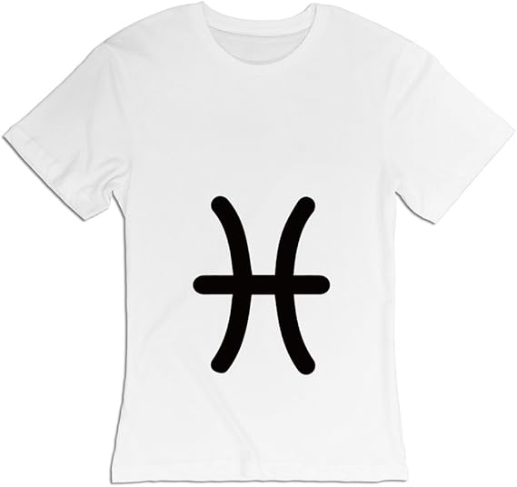 Amazon Aethertime レディース シャツ 星座 魚座 半袖 Tシャツ うお座 シンプル マークwhite Tシャツ カットソー 通販