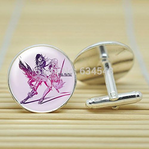 Pretty Lee Final Fantasy In Silver Cufflinks Glass Cabochon Cufflinks C3241