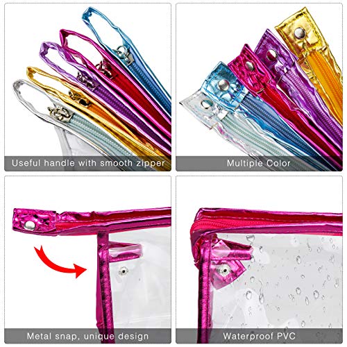 Meetory 5 Pcs Clear Waterproof Cosmetic Bag with Zipper, PVC Transparent Plastic Makeup Organizing Bags Travel Toiletry Pouch for Bathroom, Vacation and Organizing 7 Meetory 5 Pcs Clear Waterproof Cosmetic Bag with Zipper, PVC Transparent Plastic Makeup Organizing Bags Travel Toiletry Pouch for Bathroom, Vacation and Organizing