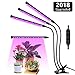 Lovebay Three Head LED Grow Light with Clip Base, 27W 54 LEDs Plant Grow Tube Lamp for Office Indoor Greenhouse Plants Herb Succulents, 360° Bendable Gooseneck, 3 Separated Switch, 2018 Upgraded
