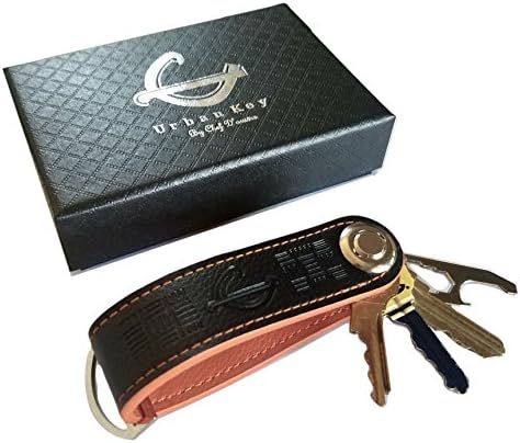 Urban Key Key Organizer Double Sided Deluxe Thick Real Leather, Compact Stylish Holder