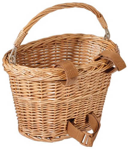 Avenir Wicker Bicycle Basket with Black Velcro (8 – inch x 10 – inch x 7.5 – inch)