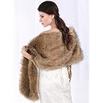 Aukmla Women's Large 1920 Brown Faux Fur Shawl Bride Wedding Fur Wraps and Shawls Faux Mink Shawl for Women and Girls (Brown) Aukmla Women's Large 1920 Brown Faux Fur Shawl Bride Wedding Fur Wraps and Shawls Faux Mink Shawl for Women and Girls (Brown)