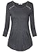 Vivilli Women's 3/4 Sleeve Tunic Crew Neck Round Hem Comfy T Shirt Tops