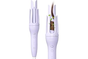 NOVUS 1.25 Inch Rotating Curling Iron for Effortless Waves and Beach Curls, Auto Hair Curler with 60M Ions Anti-Scald, Fast Heating for Hair Styling