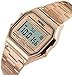 Classic Unisex Digital Electronic Multifunctional Military Sports Watch Waterproof Square Led Watch Chronograph Fashion Stainless Steel Business Watches for Men (Gold)